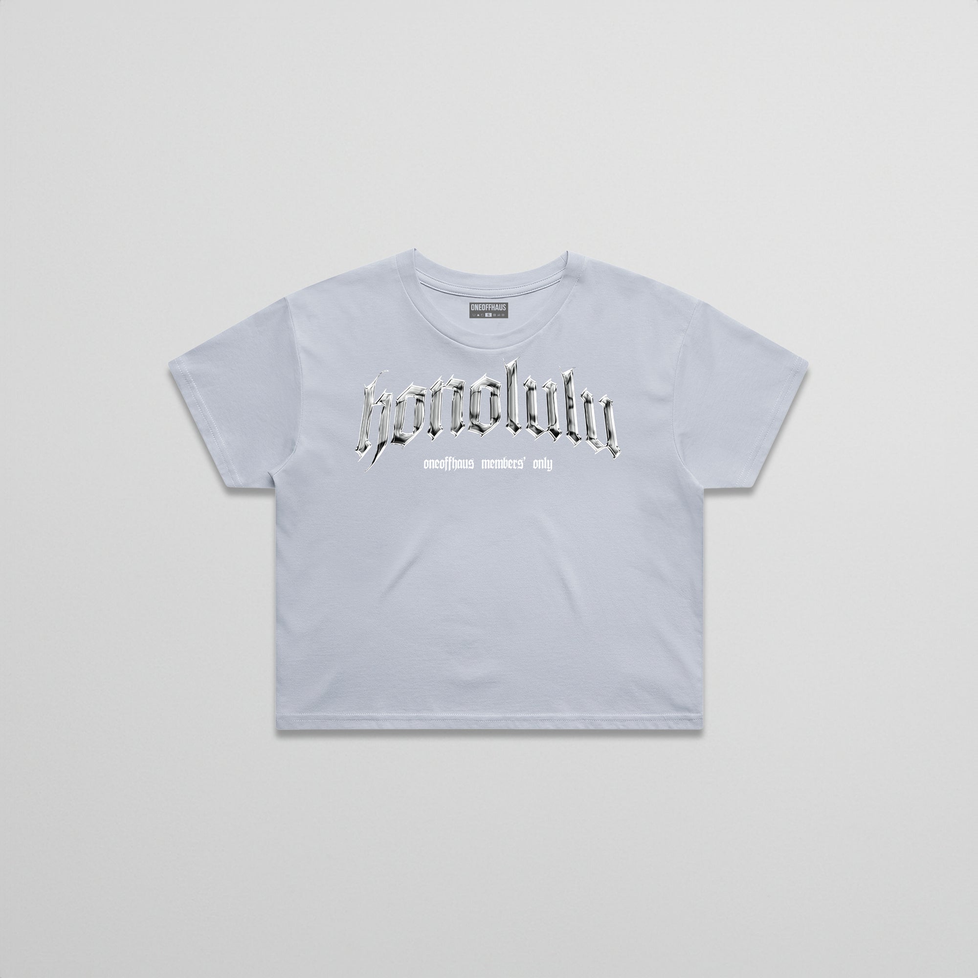 WO.HNL.CHROME // CROP TEE