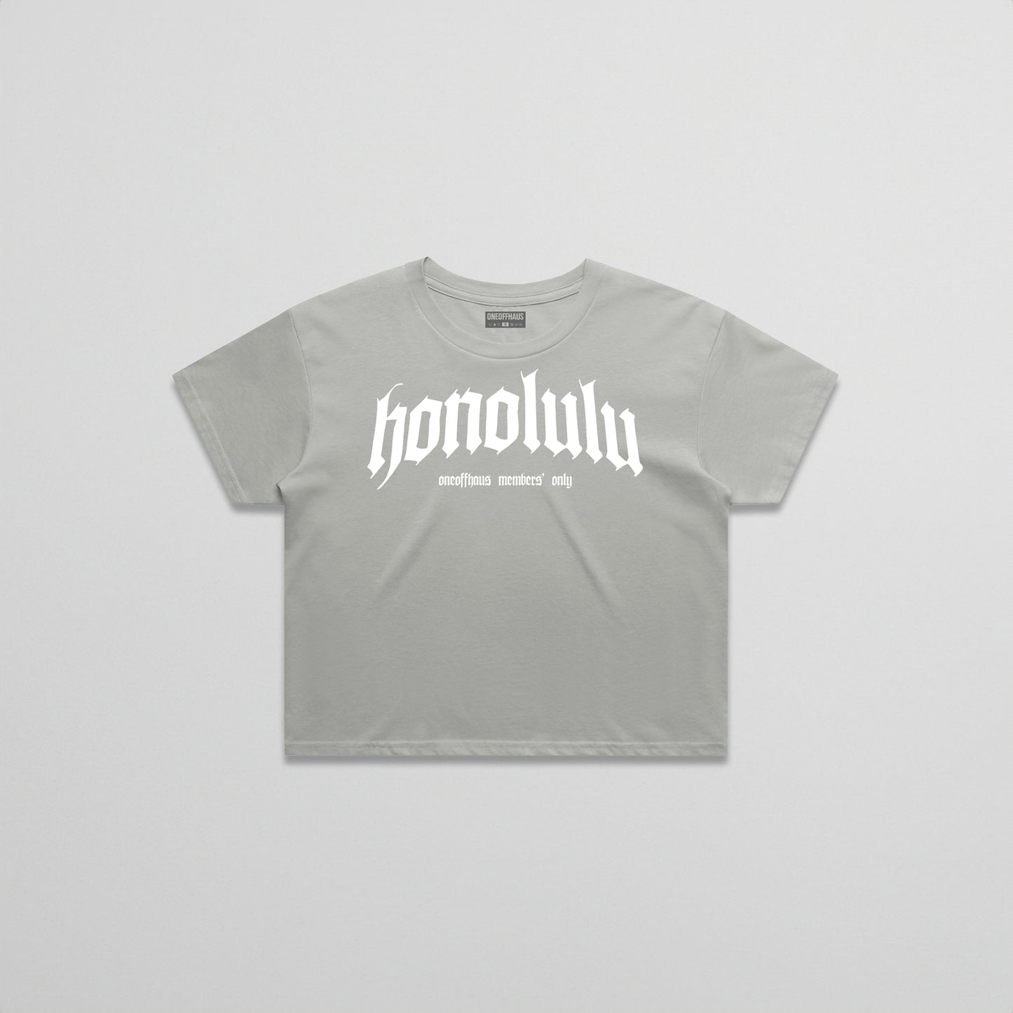 WO.HNL.BLKLTTR // CROP TEE