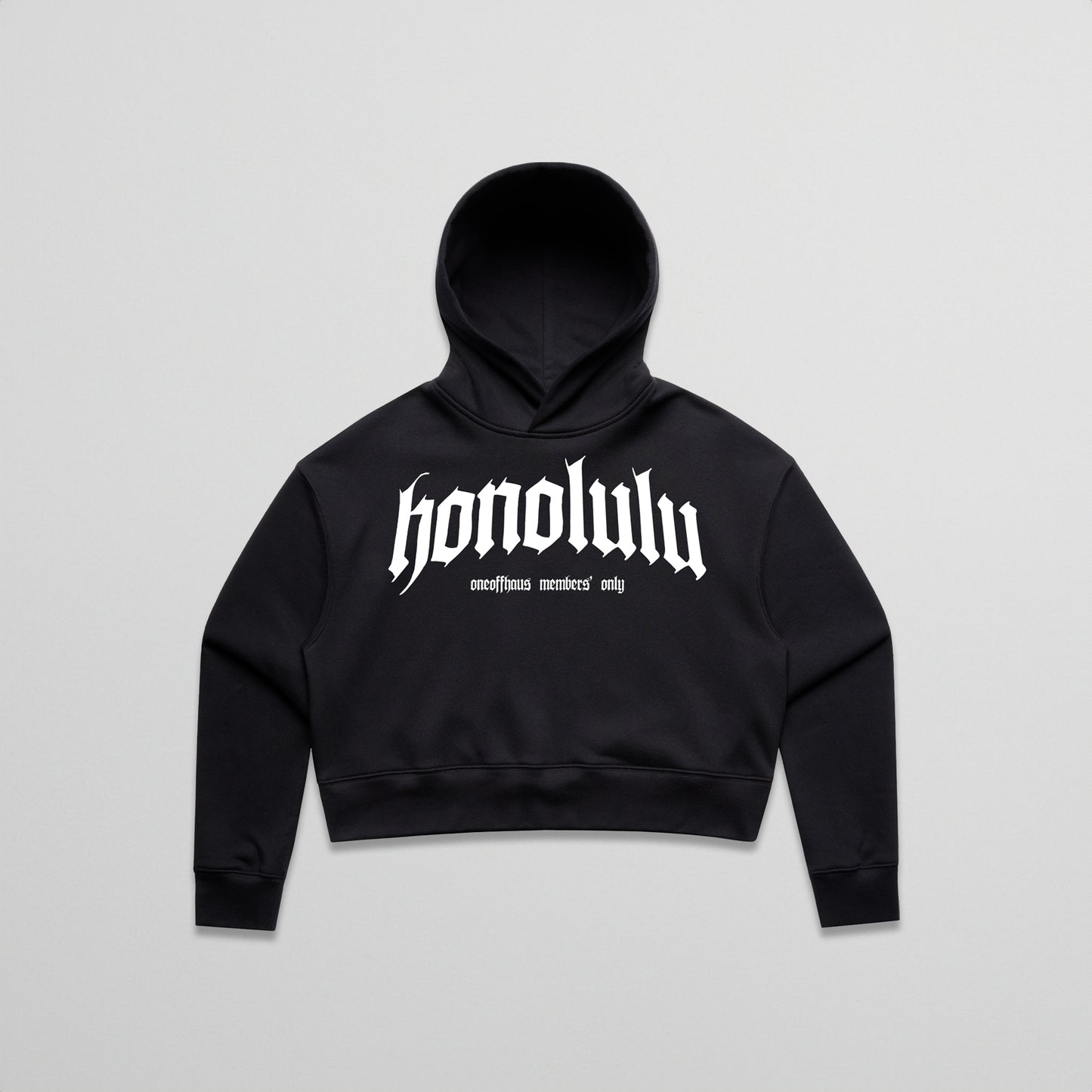 WO.HNL.BLKLTTR // CROPPED HOOD